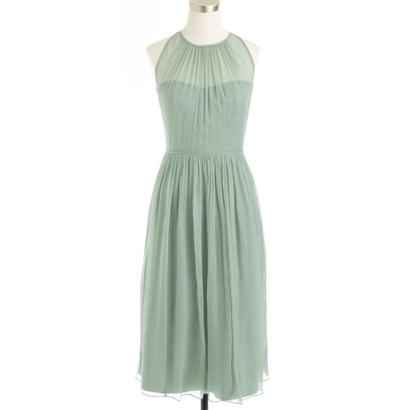 j crew green silk dress J. Crew Green Silk Cocktail Dress Size 6
